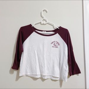 GARAGE baseball crop tee